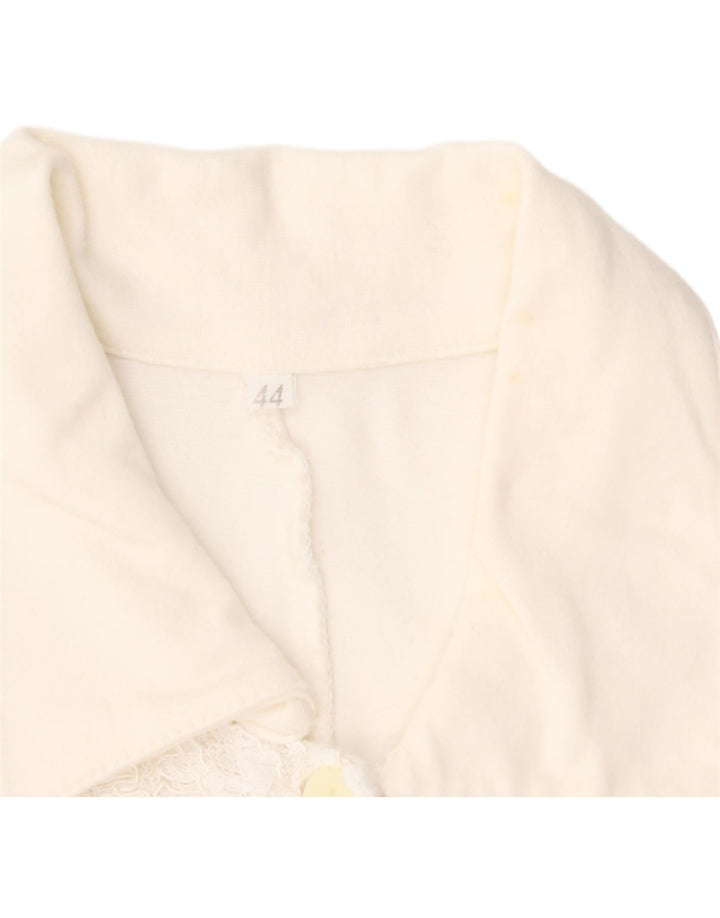 VINTAGE Womens Bodysuit IT 44 Medium Off White Cotton Vintage Vintage and Second-Hand Vintage from Messina Hembry 