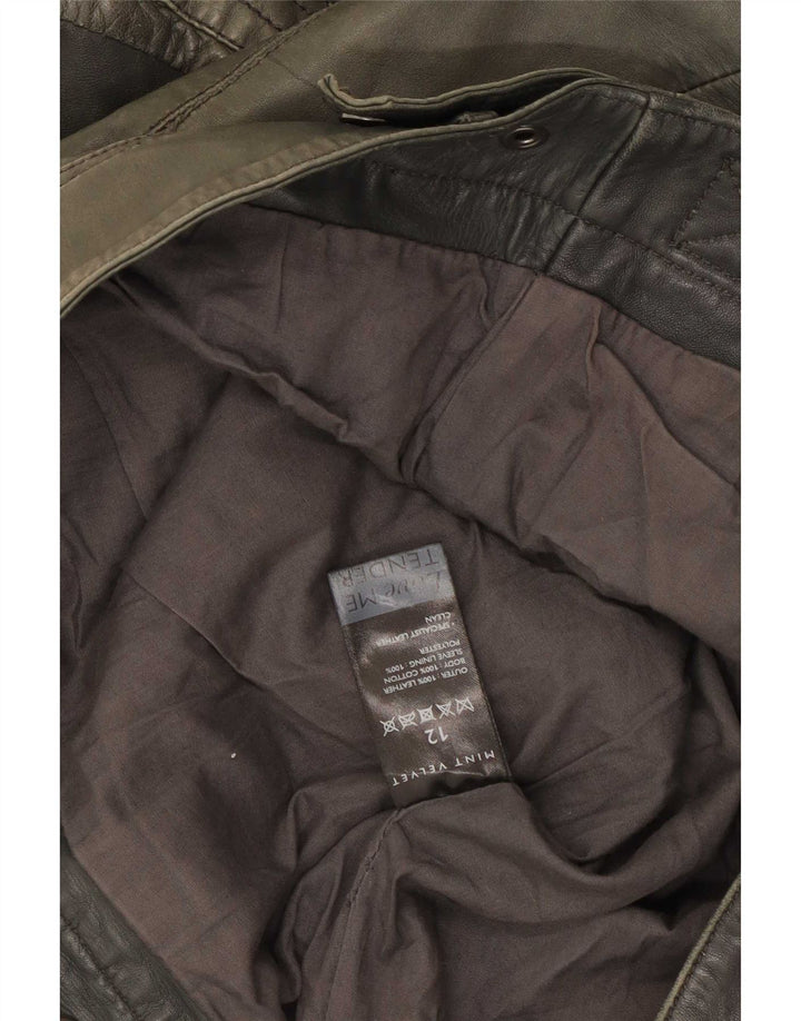 Женская кожаная куртка MINT VELVET UK 12 средний зеленый