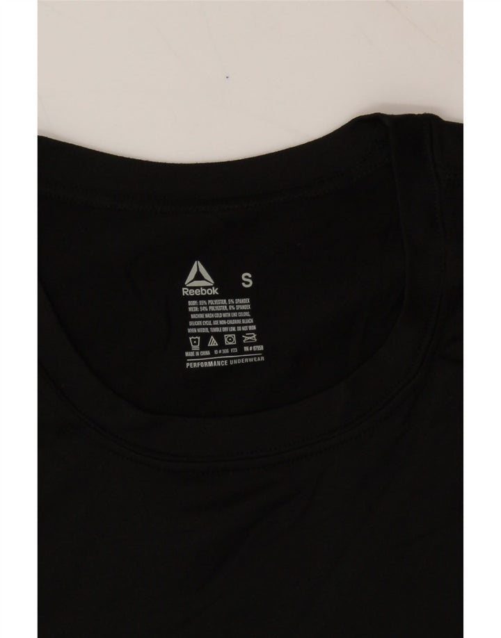 REEBOK Womens Top Long Sleeve UK 10 Small Black Polyester Vintage Reebok and Second-Hand Reebok from Messina Hembry 