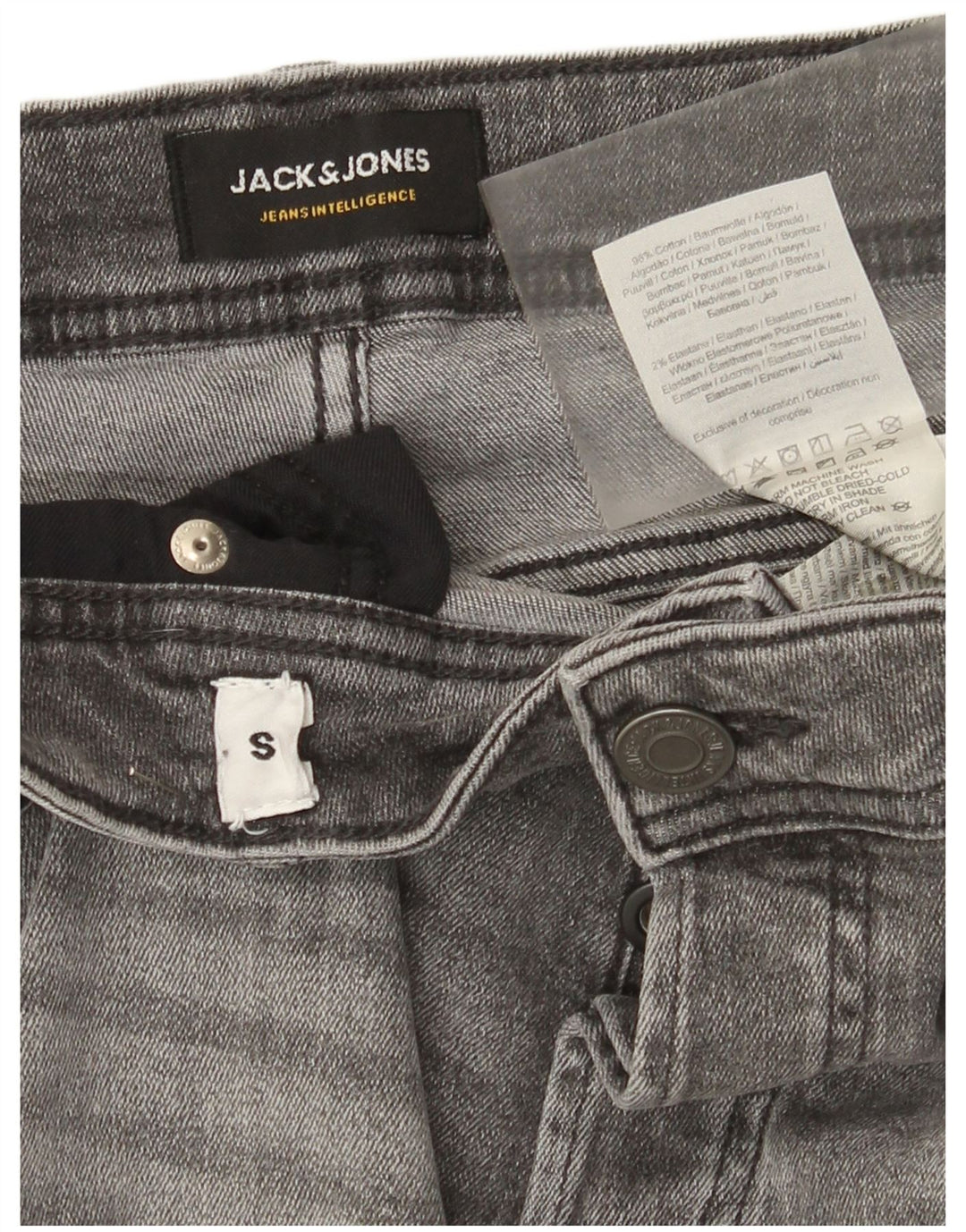 Мужские джинсовые шорты Jack & Jones Regular, маленькие, серые, хлопок, W29