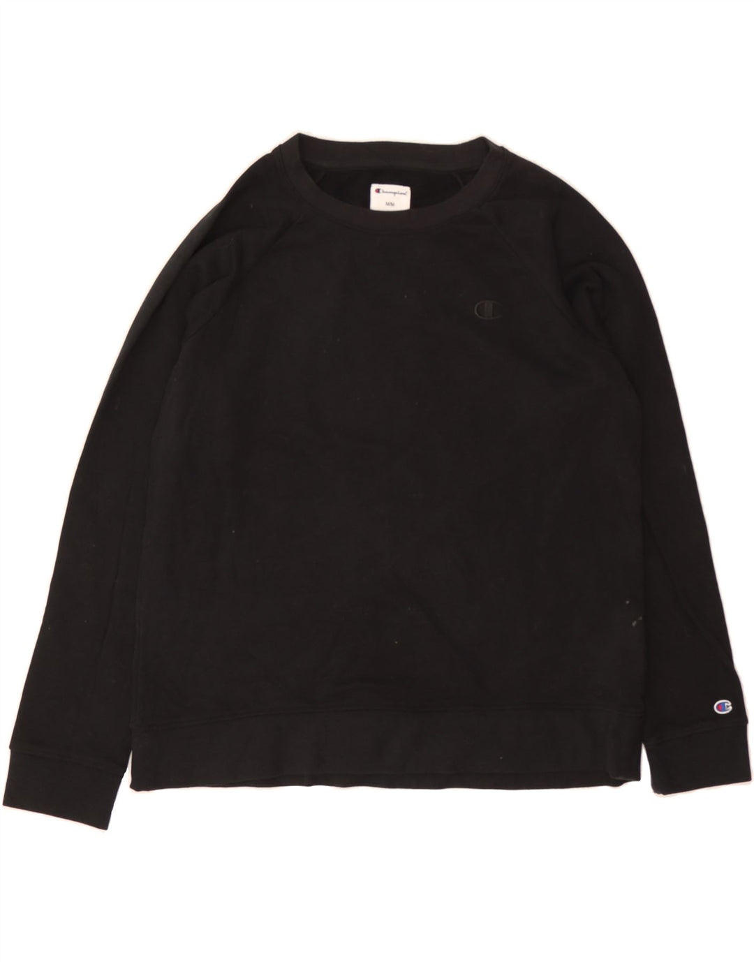 CHAMPION Womens Oversized Sweatshirt Jumper UK 14 Medium Black Cotton Vintage Champion and Second-Hand Champion from Messina Hembry 