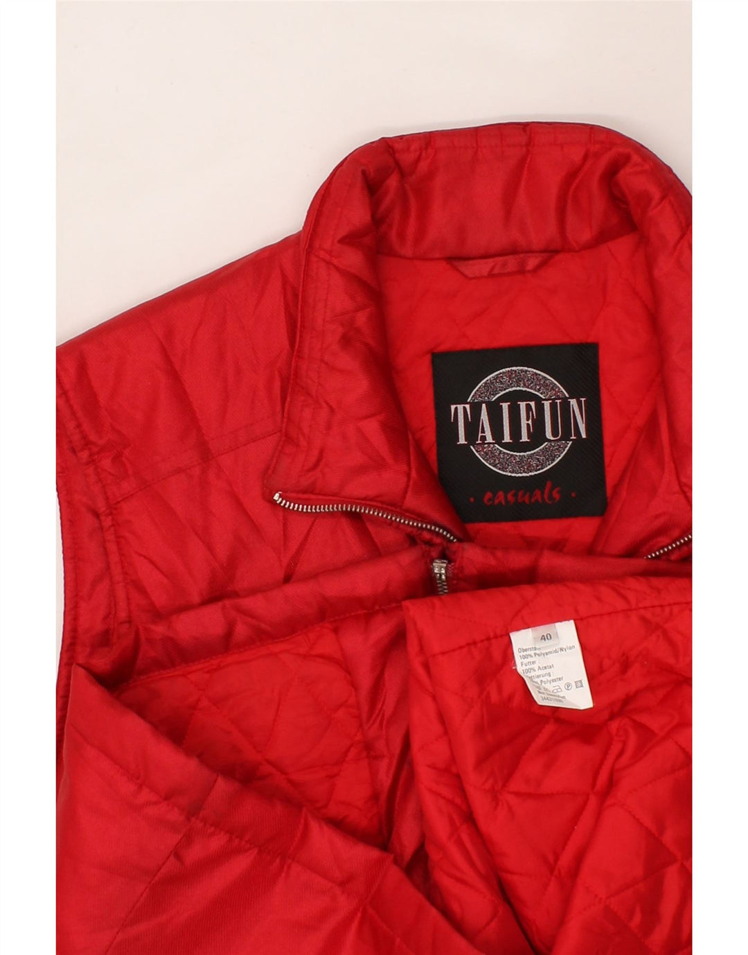 TAIFUN Womens Gilet EU 40 Medium Red Polyamide Vintage Taifun and Second-Hand Taifun from Messina Hembry 