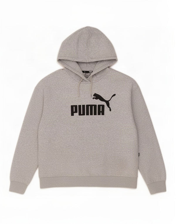 Женский укороченный джемпер с капюшоном оверсайз Puma UK 16, большой серый хлопок