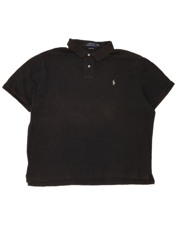 Мужская приталенная рубашка поло Polo Ralph Lauren 2XL, черная