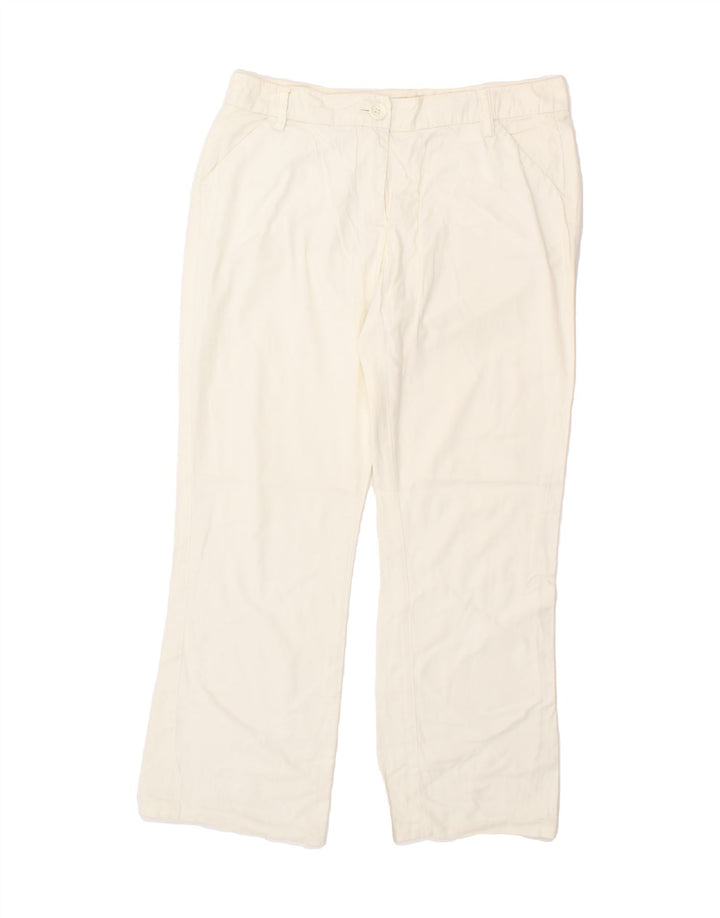 BENETTON Womens Straight Chino Trousers W34 L28 White Vintage Benetton and Second-Hand Benetton from Messina Hembry 