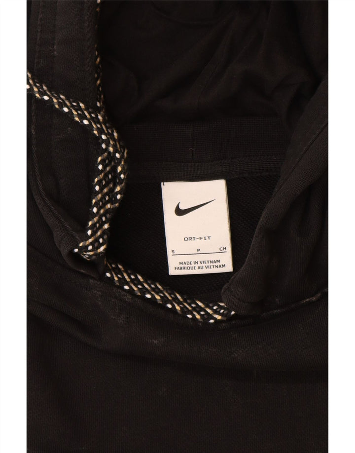 Мужской джемпер с капюшоном NIKE Dri Fit, маленький черный, хлопковый