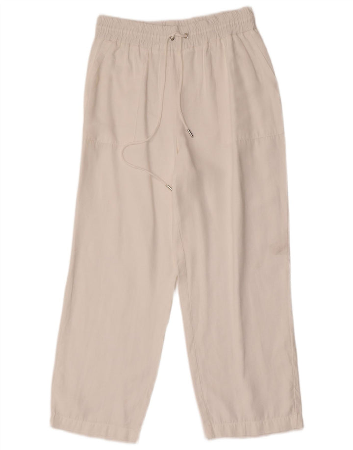 Zara Женские укороченные брюки, маленькие W26 L25, белые модальные