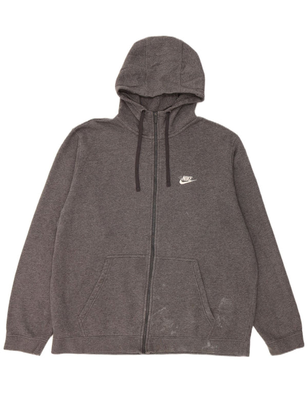Мужской свитер с капюшоном на молнии Nike 2XL, серый хлопок