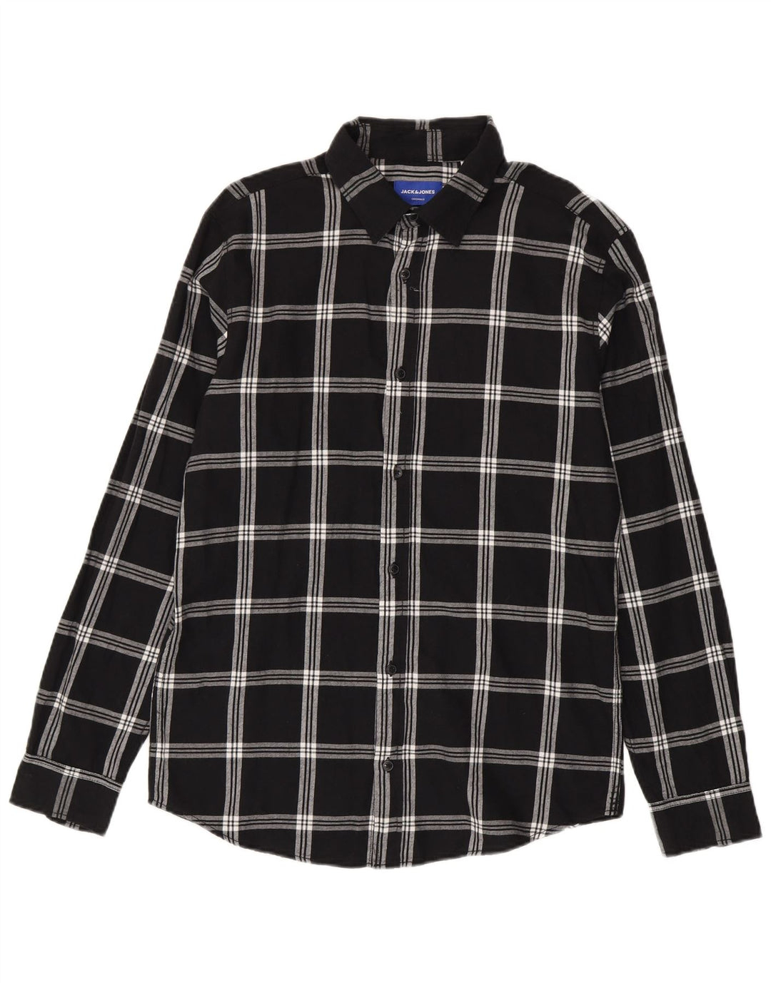 Мужская фланелевая рубашка Jack & Jones, большая черная клетка, хлопок