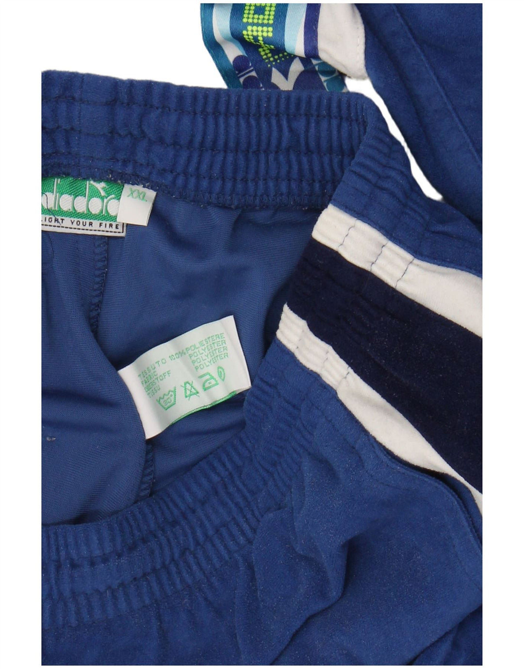 DIADORA Boys Graphic Full Tracksuit 13-14 Years 2XL Blue Colourblock