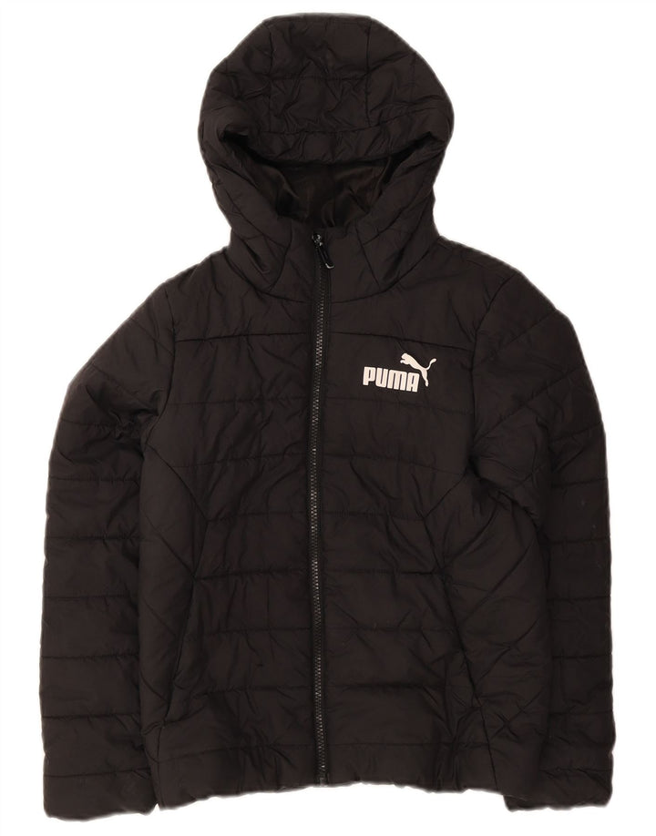 Утепленная куртка Puma для мальчиков с капюшоном 9-10 лет, черный полиэстер