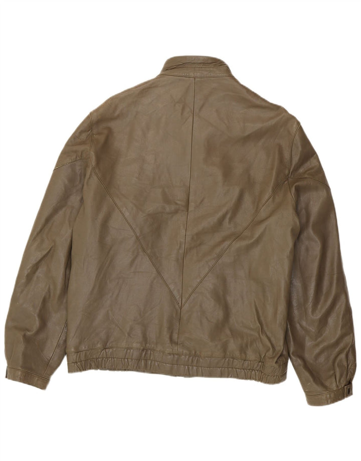 VINTAGE Мужская кожаная куртка IT 56 3XL Коричневая кожа