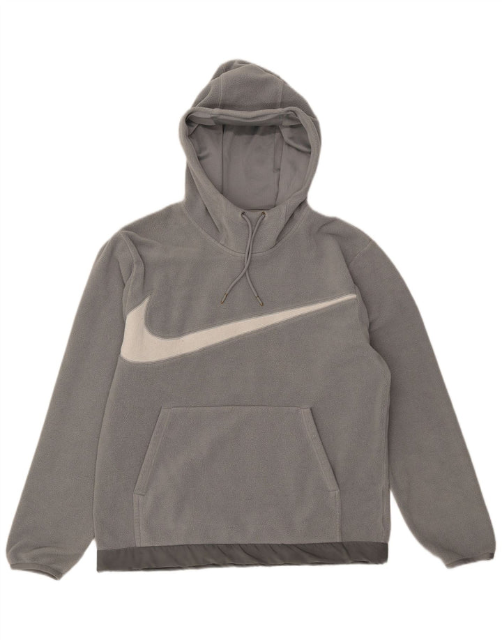 Мужской флисовый джемпер с капюшоном Nike, средний серый полиэстер