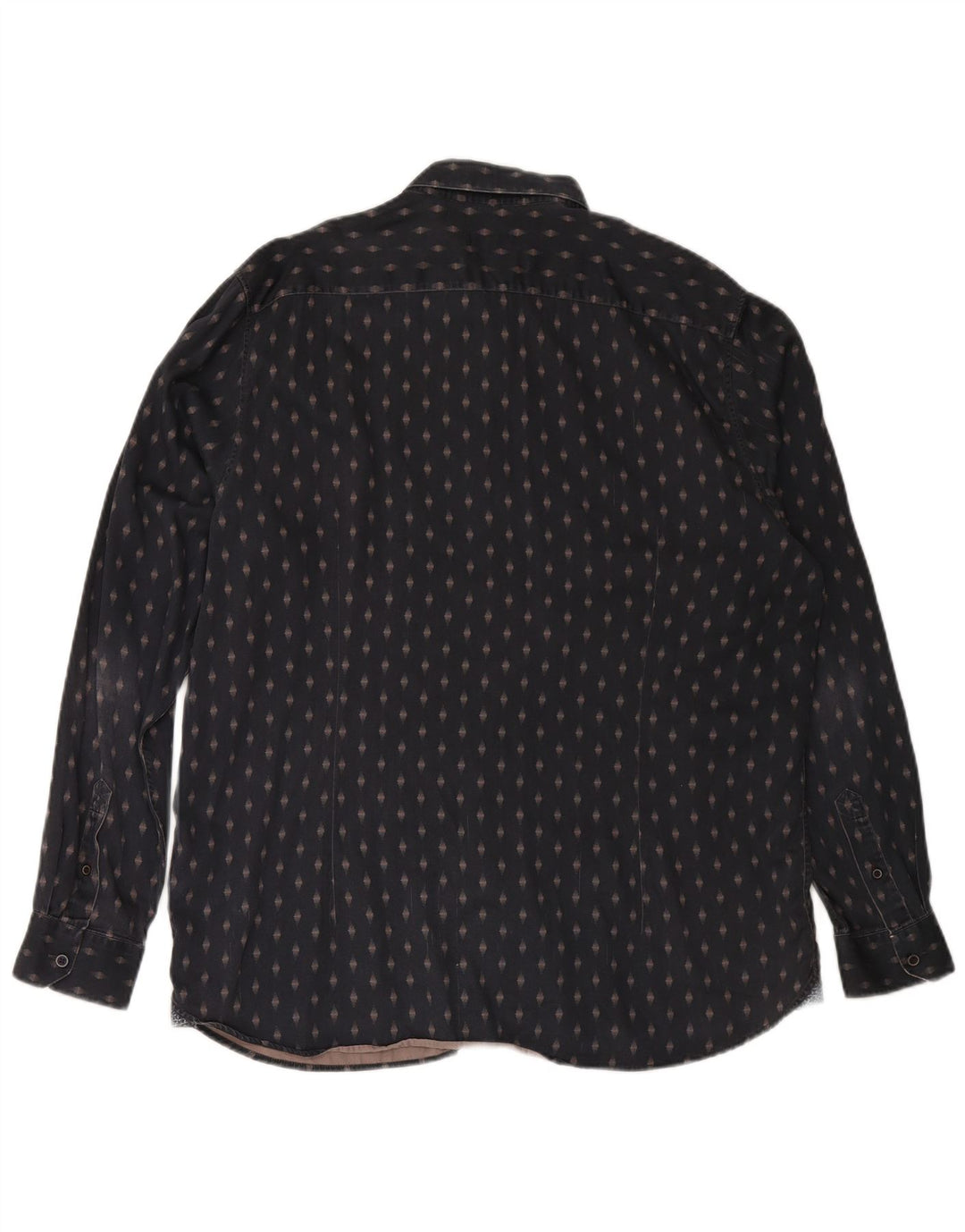 Мужская рубашка TED BAKER, размер 7, 3XL, темно-синяя, хлопок с геометрическим рисунком