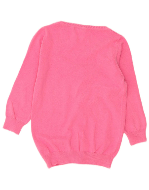 Женский кардиган с рукавом 3/4 Zara UK 10, маленький розовый хлопковый свитер