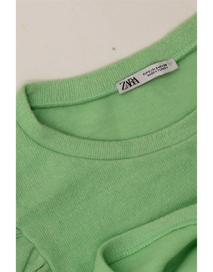 Женский укороченный топ Zara UK 10, маленький зеленый