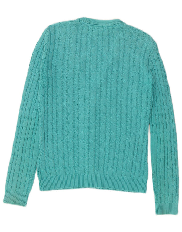 Crew Clothing Женский кардиган-свитер UK 12, средний бирюзовый хлопок