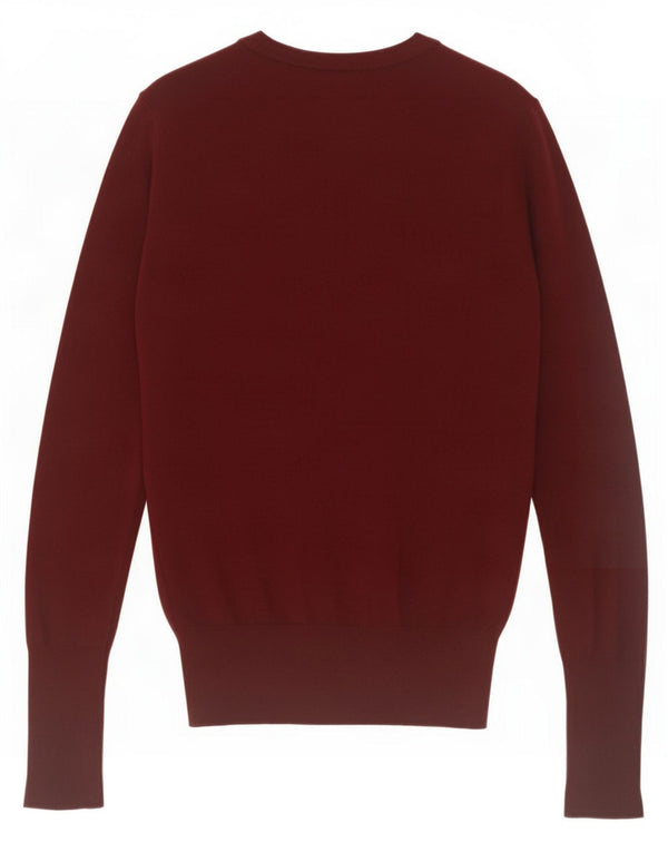 Женский джемпер с круглым вырезом Zara UK 10, маленький бордовый цвет