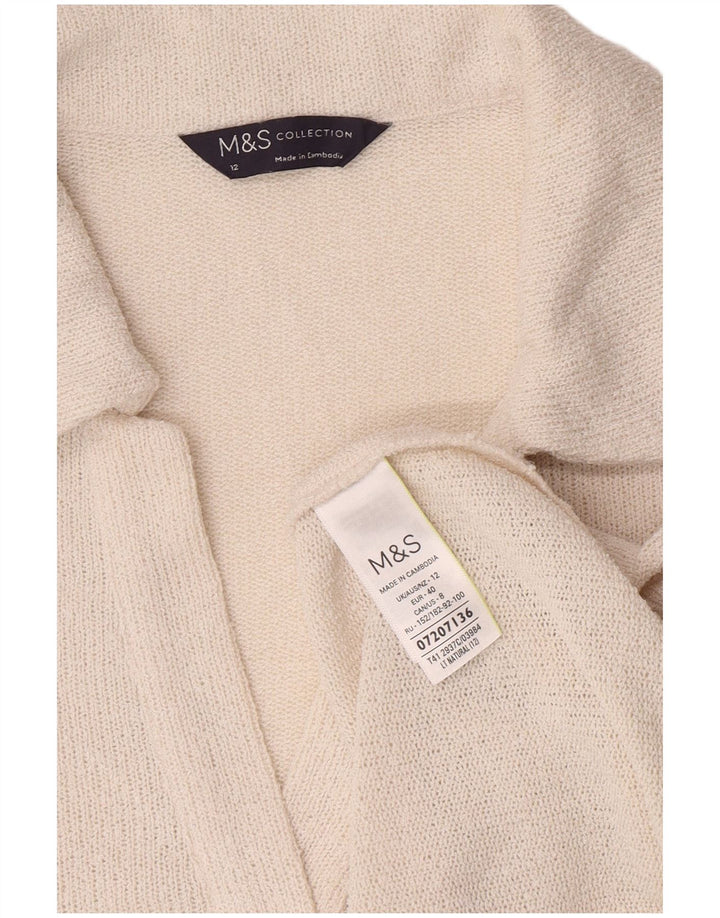 Женская рубашка поло Marks & Spencer UK 12, средний белый полиэстер