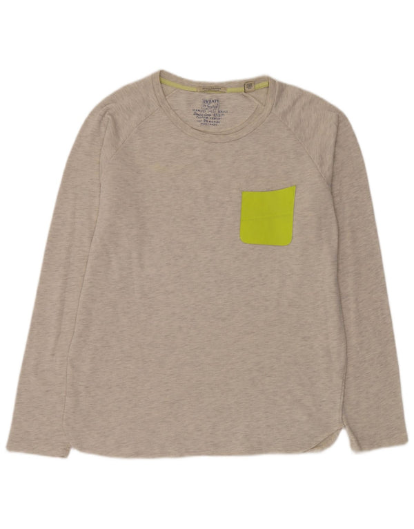 Мужской свитер Scotch & Soda, джемпер XL, серый хлопок с крапинками