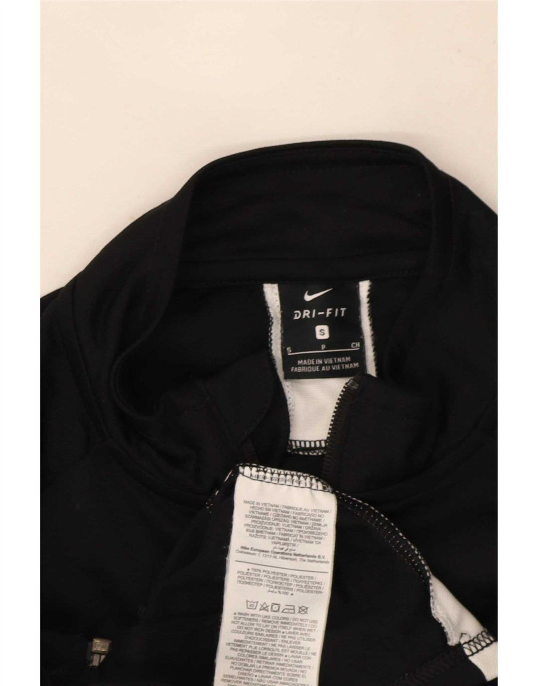 Мужская спортивная куртка Nike Dri Fit, маленькая черная полиэстер с цветными блоками