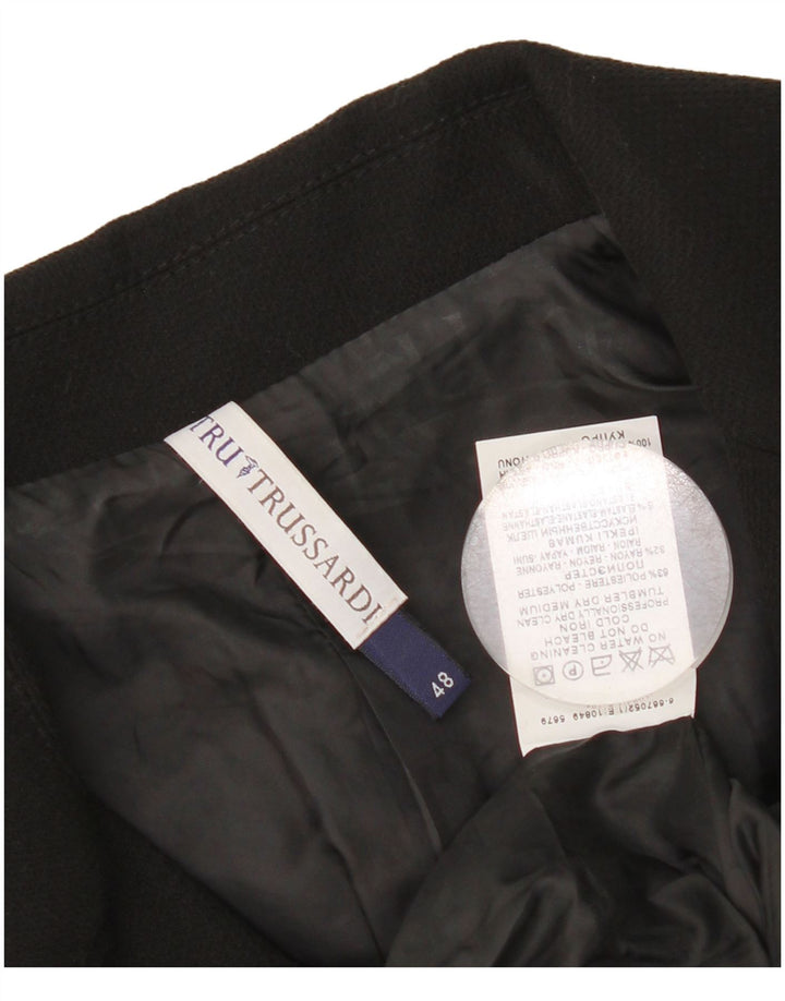 Trussardi Женский пиджак на 3 пуговицах IT 48 XL Черный Полиэстер