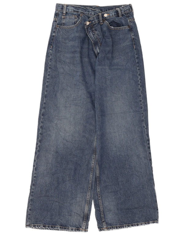 Женские широкие джинсы Zara EU 38, маленькие W28 L31, синие