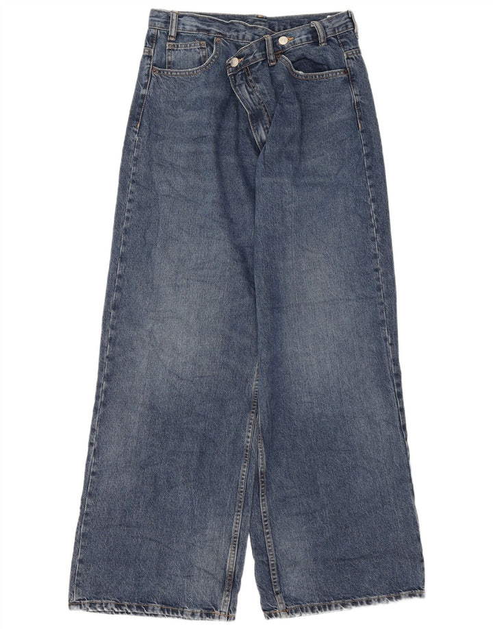 Женские широкие джинсы Zara EU 38, маленькие W28 L31, синие