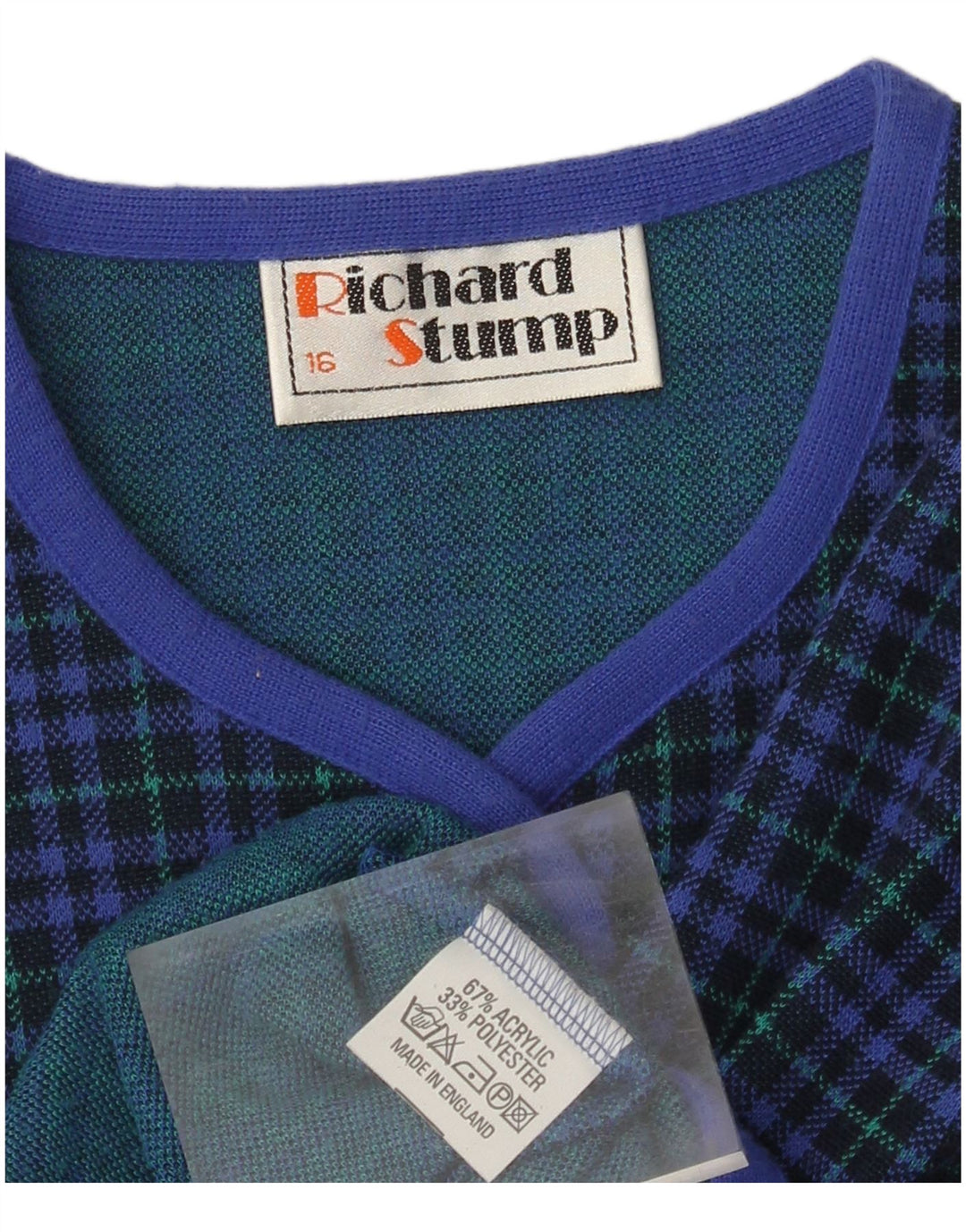 Женский пиджак на 5 пуговицах RICHARD STUMP, Великобритания 16, большая синяя клетка