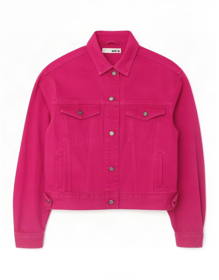 Женская джинсовая куртка оверсайз Topshop UK 10, маленький розовый хлопок
