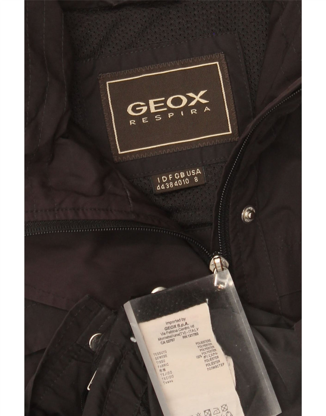 Женская куртка Geox Respira Utility UK 10, маленький черный полиэстер