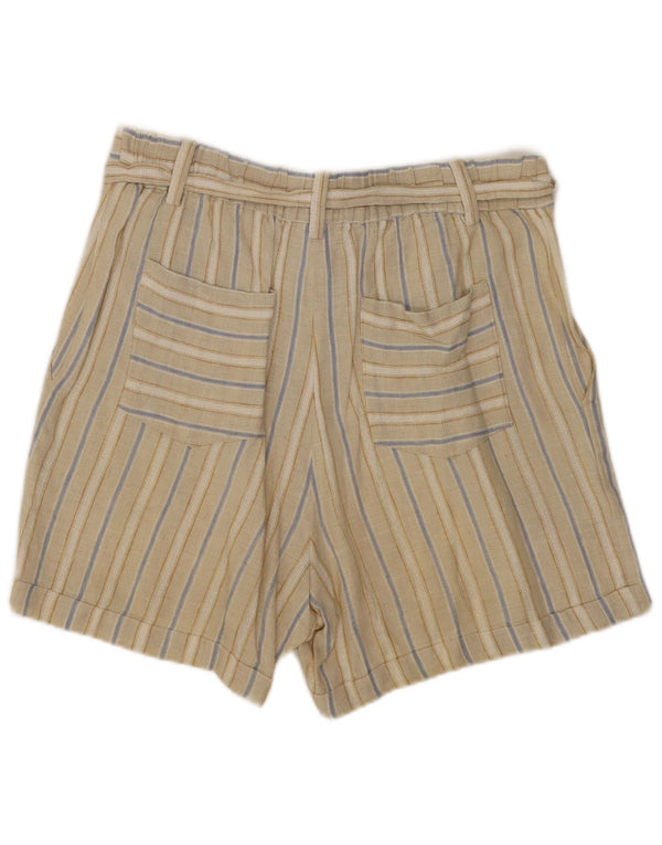 Massimo Dutti Женские повседневные шорты с высокой посадкой EU 36 XS W26 Бежевые в полоску