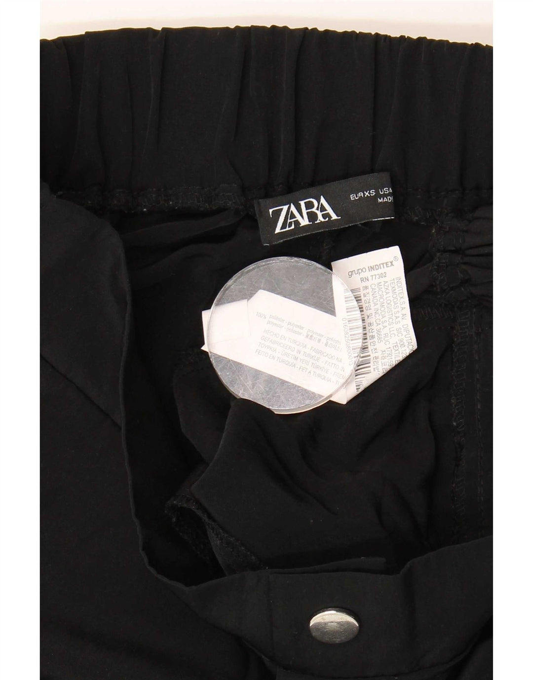 Женские брюки-карго Zara XS W24 L25, черный полиэстер