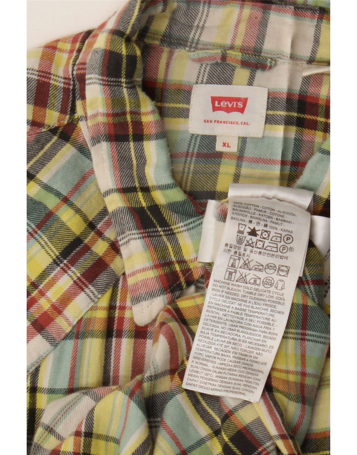 Мужская фланелевая рубашка Levi's XL в разноцветную клетку, хлопок