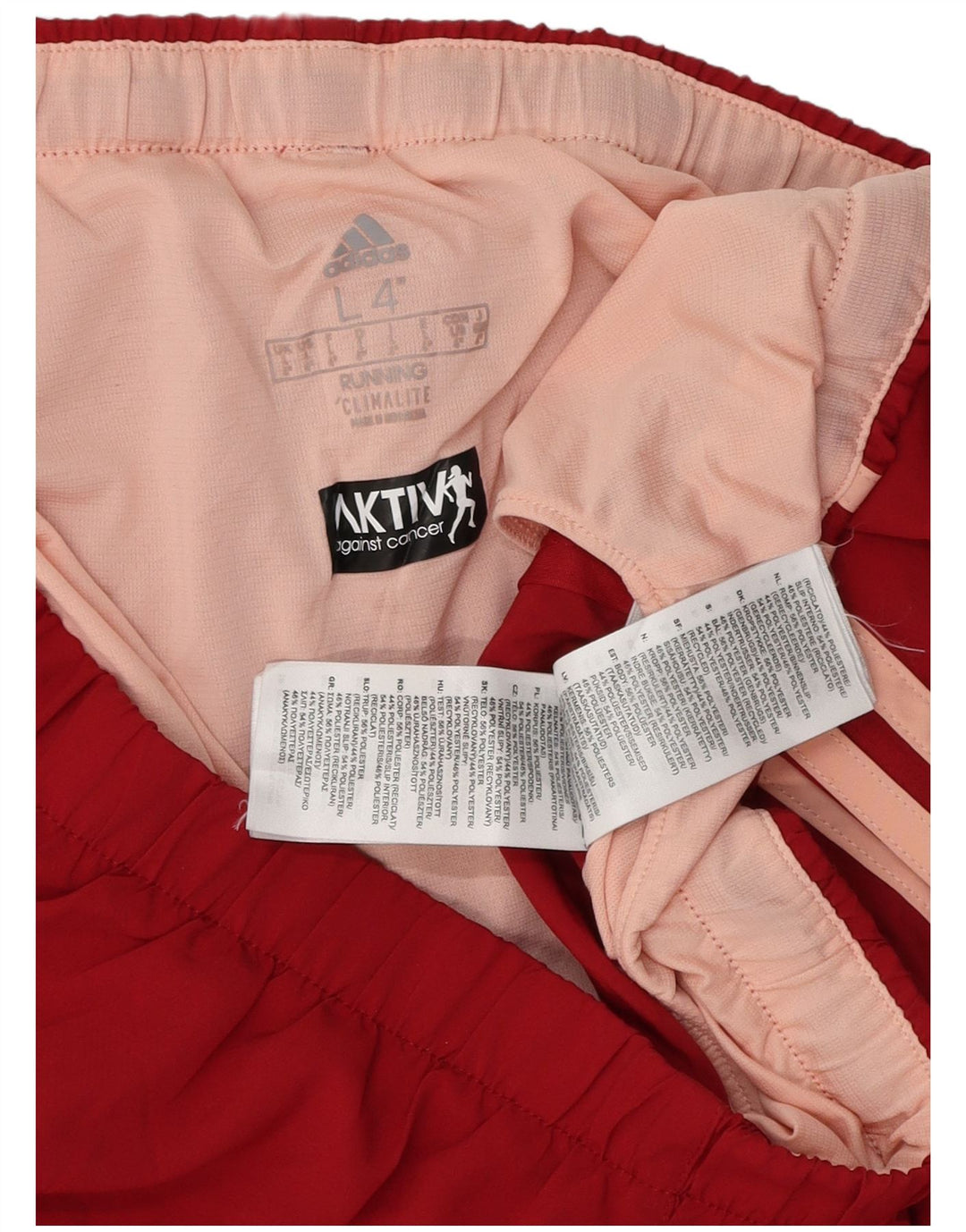 Женские спортивные шорты ADIDAS Climalite UK 14, большие красные, полиэстер