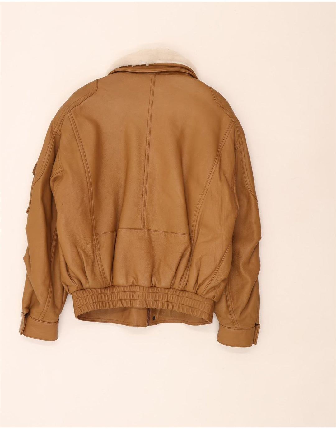 Мужская кожаная куртка свободного покроя Pointers UK 38, кожа среднего коричневого цвета