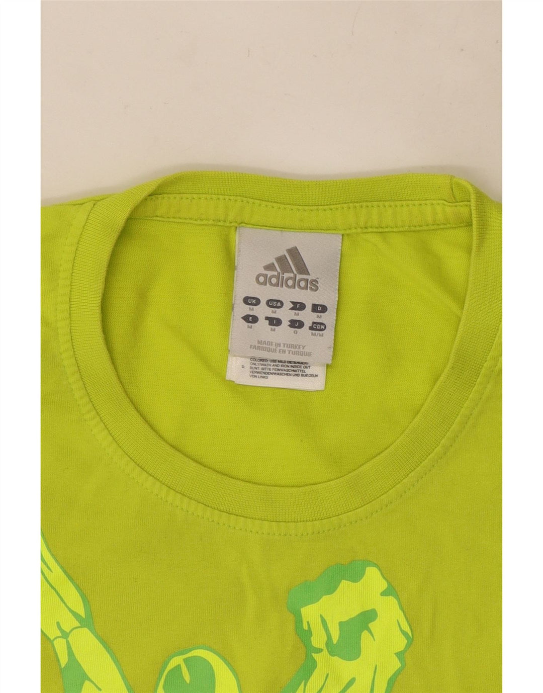 Adidas Мужская футболка с рисунком Топ среднего зеленого цвета из хлопка