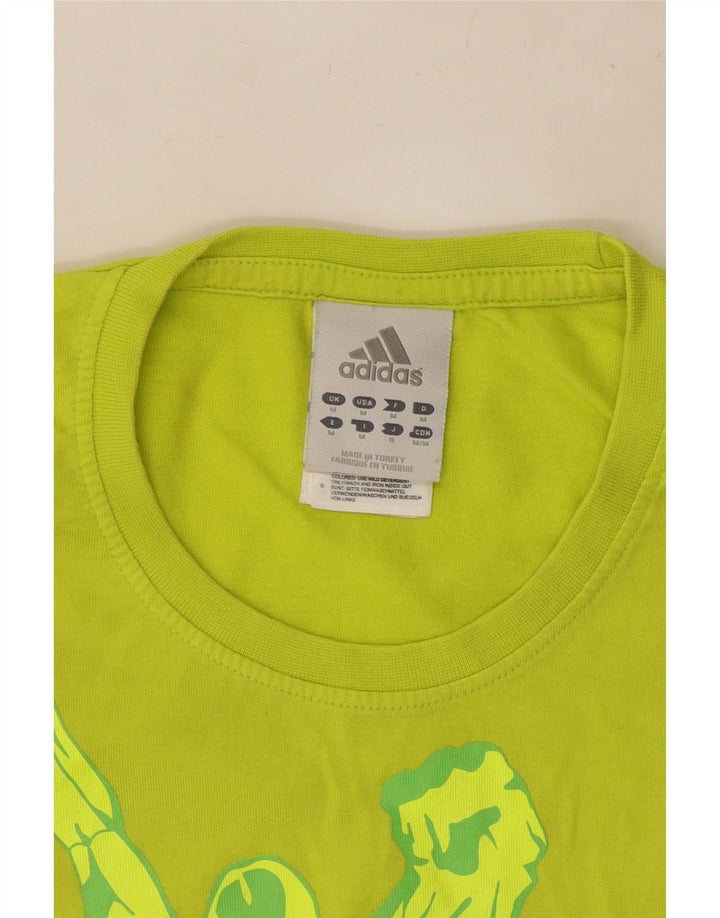 Adidas Мужская футболка с рисунком Топ среднего зеленого цвета из хлопка