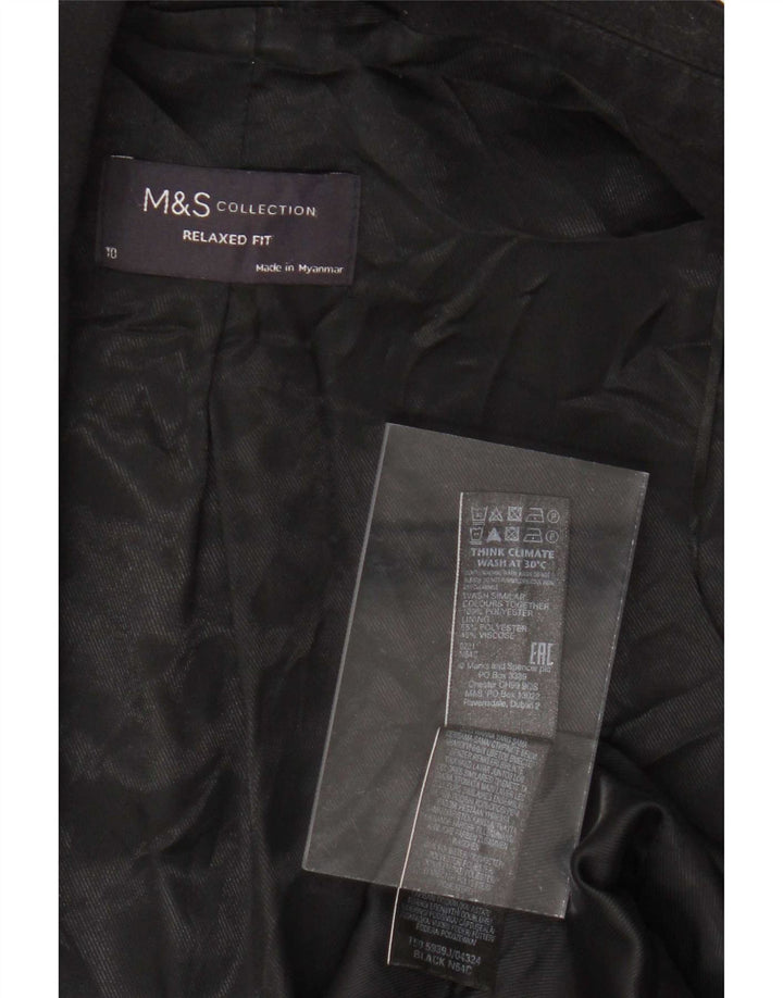 Женский пиджак свободного кроя Marks & Spencer UK 10, маленький черный