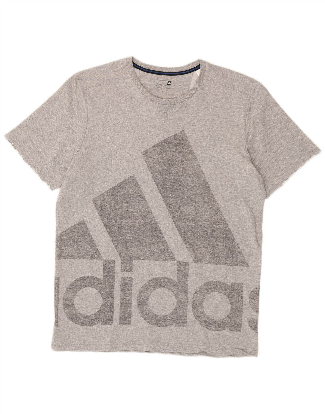 Мужская футболка с рисунком Adidas, большой серый хлопок