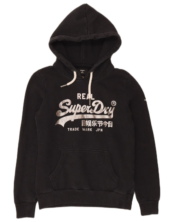 Женский джемпер с капюшоном Superdry UK 6 XS, черный хлопок