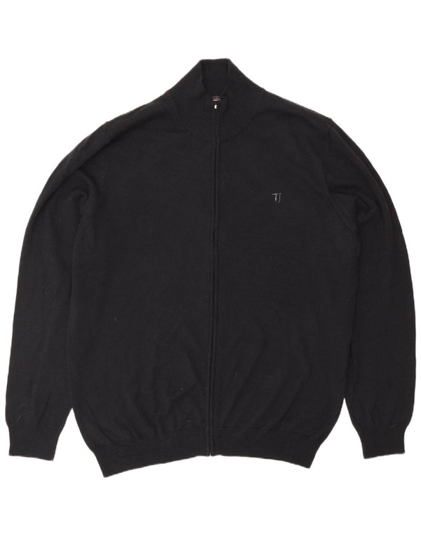 TRUSSARDI JEANS Мужской свитер-кардиган 3XL Черный Шерсть