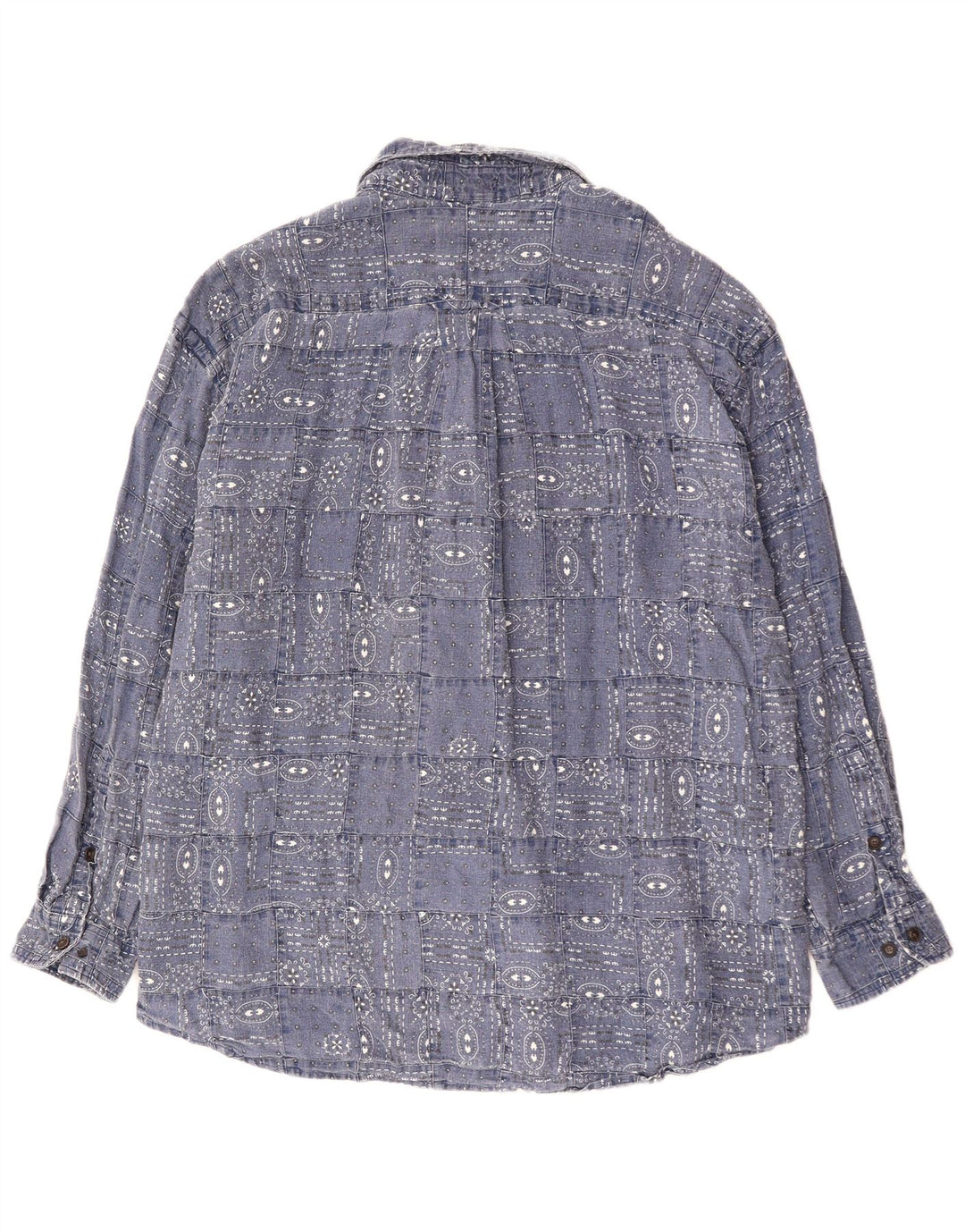 Мужская рубашка ORVIS 2XL, темно-синяя, льняная с геометрическим рисунком