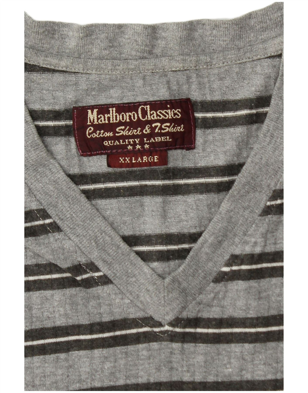 Мужская футболка MARLBORO CLASSICS 2XL Серая в полоску
