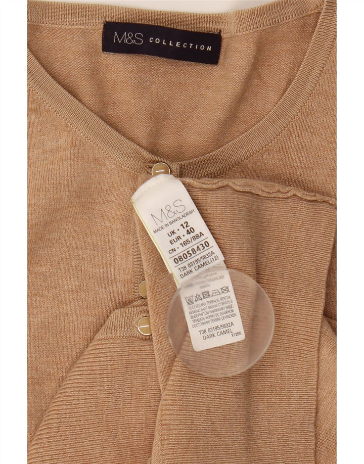 Женский кардиган Marks & Spencer UK 12, средний бежевый, вискоза