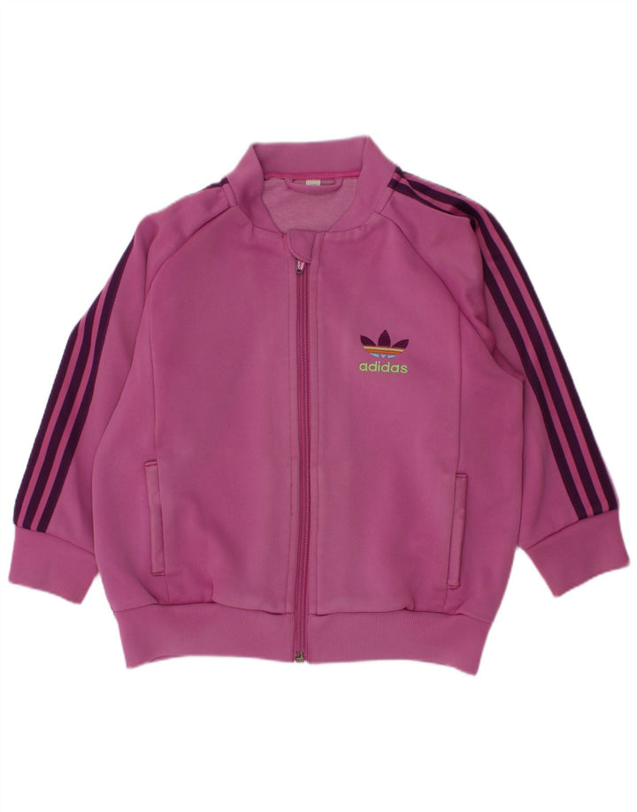 Спортивный костюм Adidas для девочек, верхняя куртка 3-4 лет, розовый полиэстер