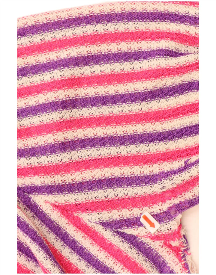 ВИНТАЖНЫЙ женский джемпер с вырезом «лодочка», Великобритания, 14, большие разноцветные полоски