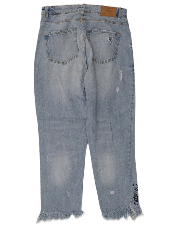 Женские укороченные джинсы Zara Trafaluc с рисунком W30 L25 синие