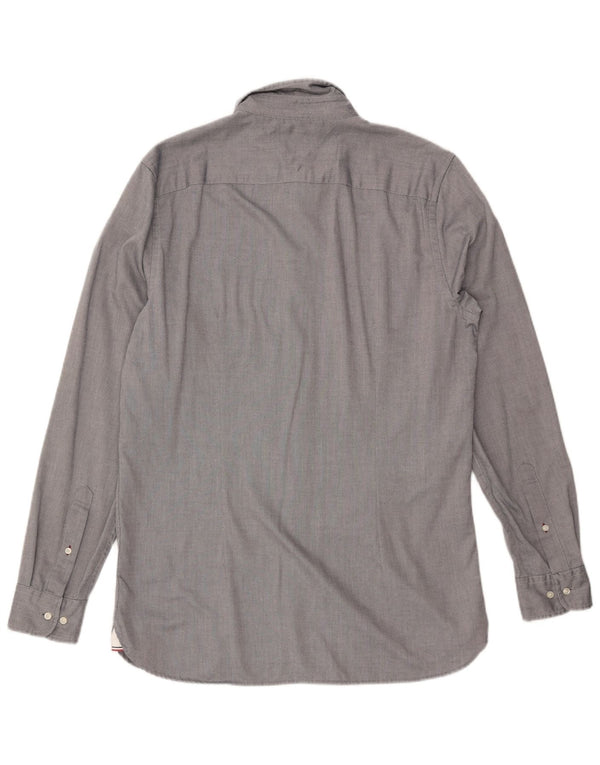 TOMMY HILFIGER Мужская рубашка приталенного кроя, большой размер, серый хлопок