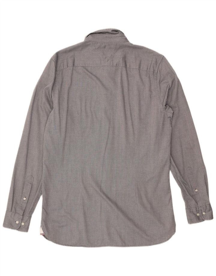 TOMMY HILFIGER Мужская рубашка приталенного кроя, большой размер, серый хлопок